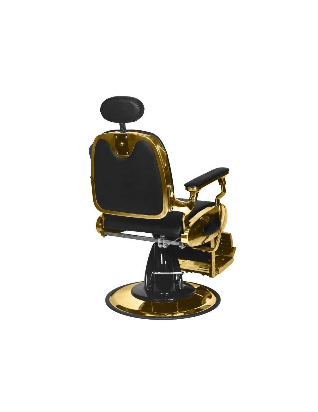 Poltrona da barbiere Francesco Gold & Black – Stile prestigioso e regolazioni professionali