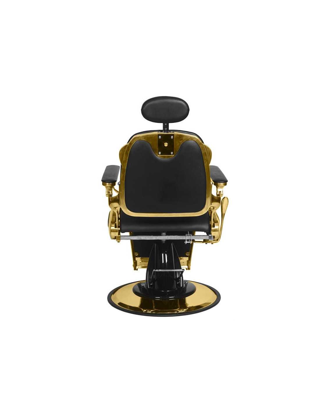 Poltrona da barbiere Francesco Gold & Black – Stile prestigioso e regolazioni professionali