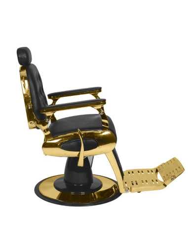 Poltrona da barbiere Francesco Gold & Black – Stile prestigioso e regolazioni professionali