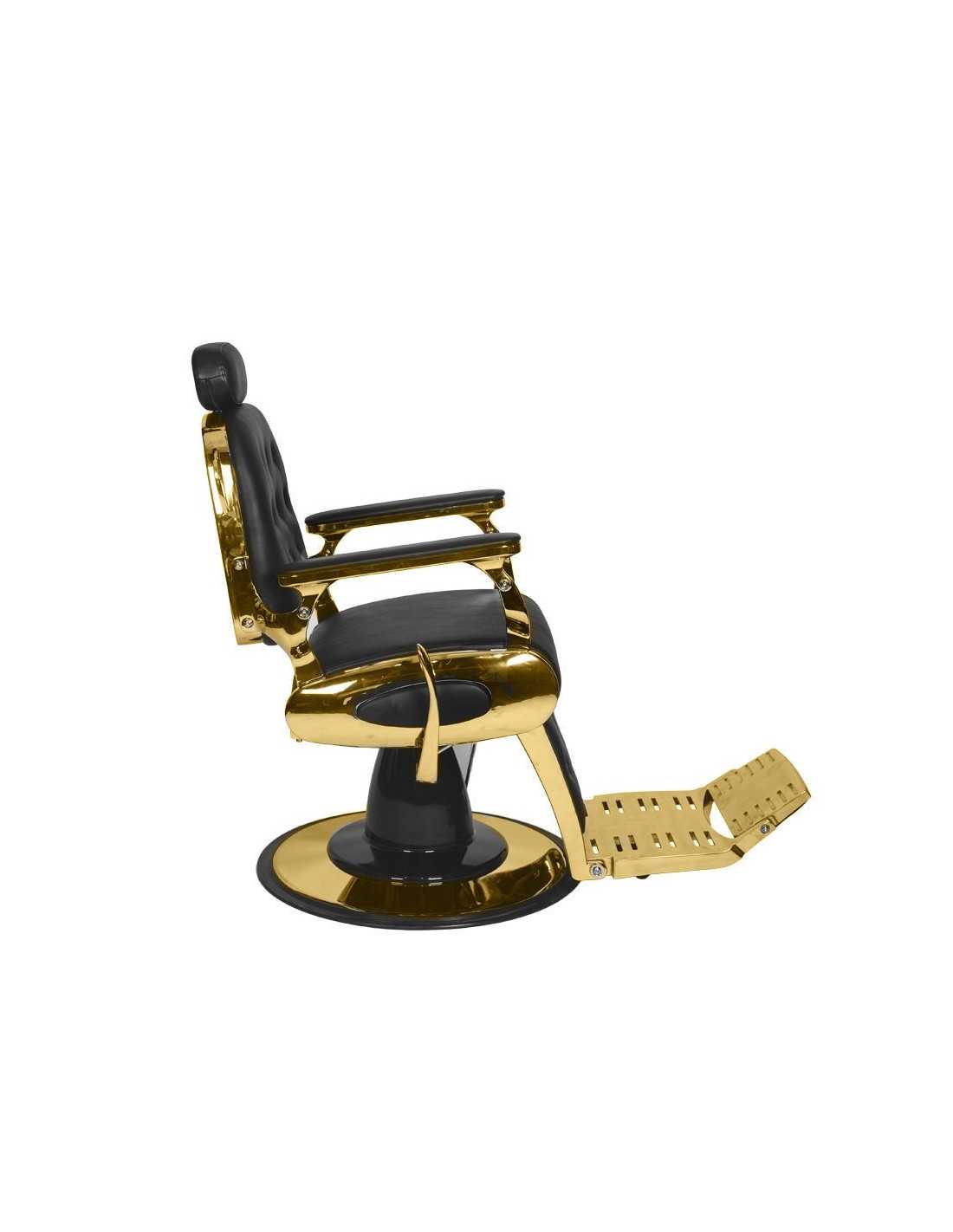 Poltrona da barbiere Francesco Gold & Black – Stile prestigioso e regolazioni professionali