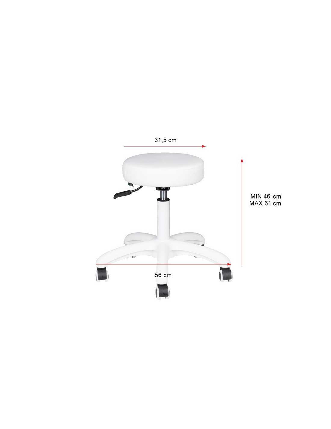 Tattoo 134992 WHITE ROLLING STOOL TATTOO AM-303-2