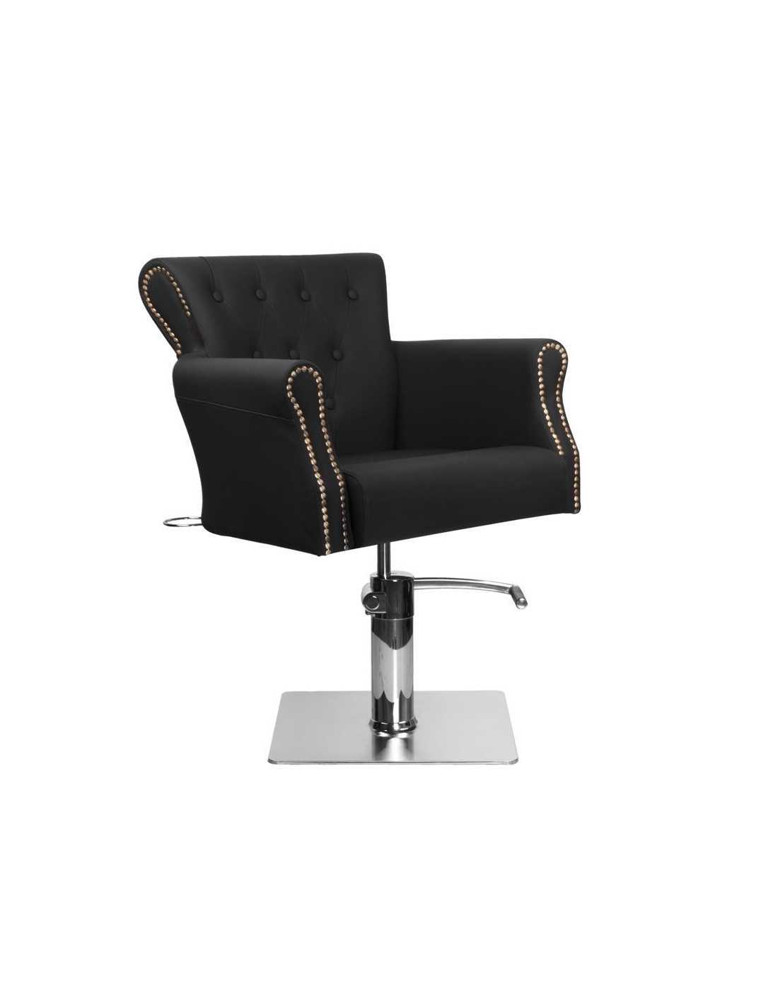Alberto black upholstered hairdressing chair {attributes}