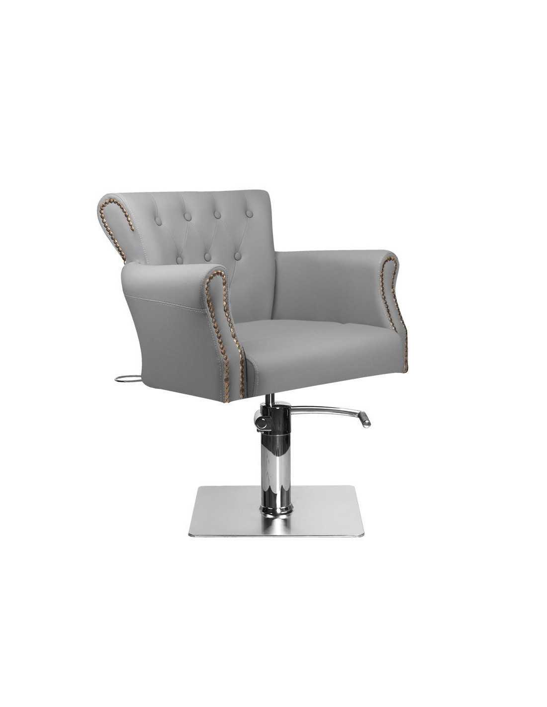 Alberto grey upholstered hairdressing chair {attributes}
