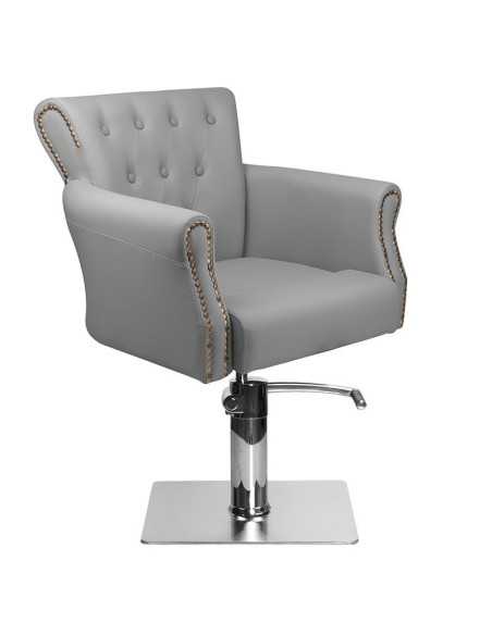 Fauteuil de coiffure capitonner alberto gris 