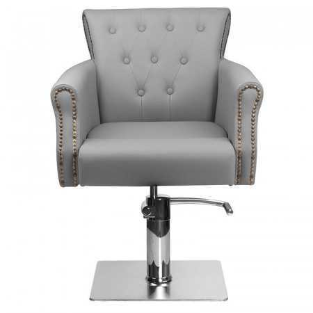 Fauteuil de coiffure capitonner alberto gris {attributes}