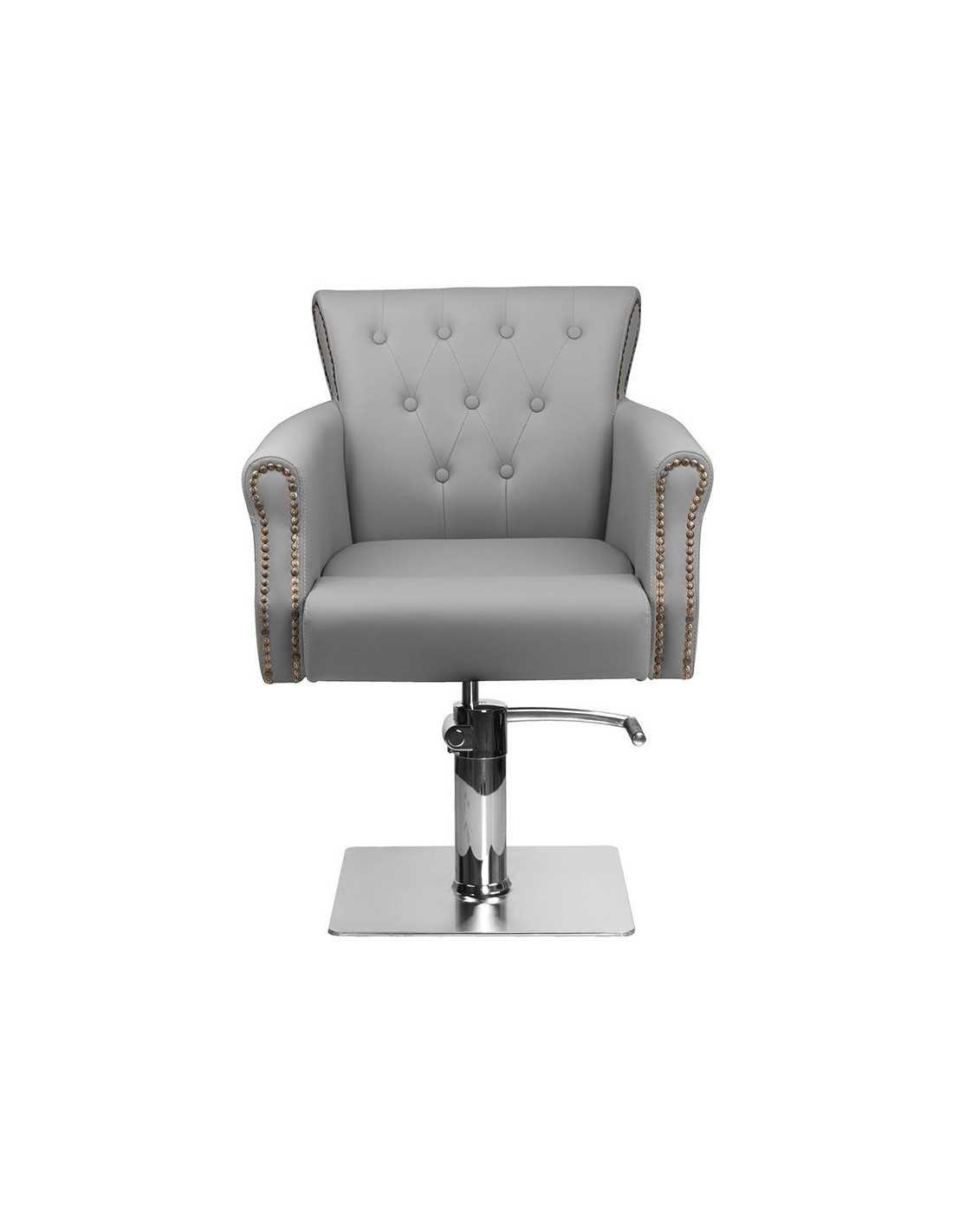 Alberto grey upholstered hairdressing chair {attributes}