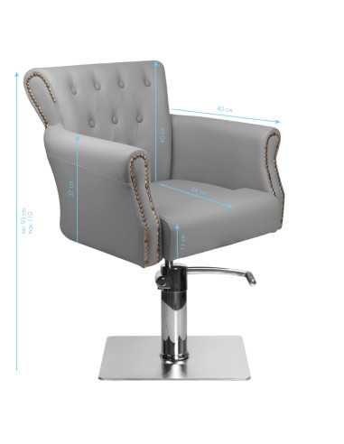 Sedia da parrucchiere imbottita alberto grey 