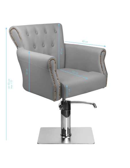 Fauteuil de coiffure capitonner alberto gris 