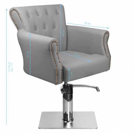 Fauteuil de coiffure capitonner alberto gris {attributes}