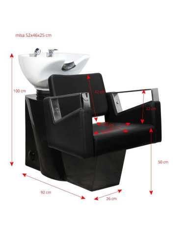 Vilnius black shampoo basin