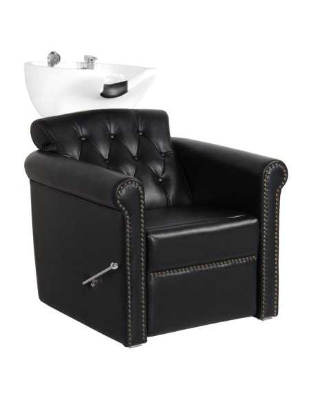 Padded berlin shampoo unit with black legrest 