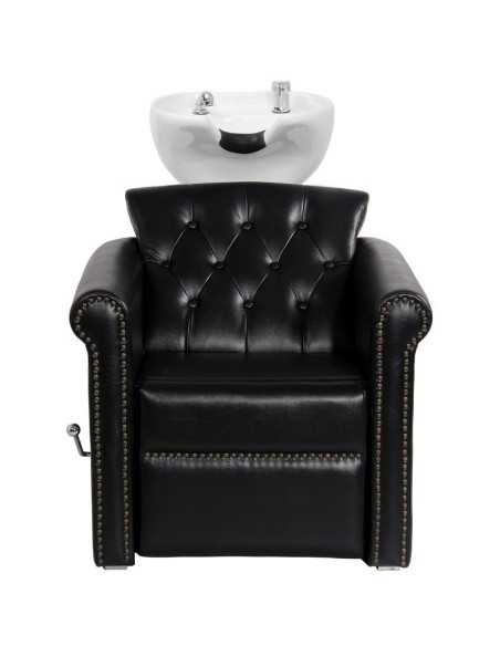 Padded berlin shampoo unit with black legrest 