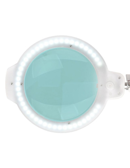 Lupa LED Moonlight 8012/5" branca para uma bancada de trabalho