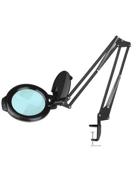 Lupa LED Moonlight 8012/5" lâmpada preta para bancada de trabalho