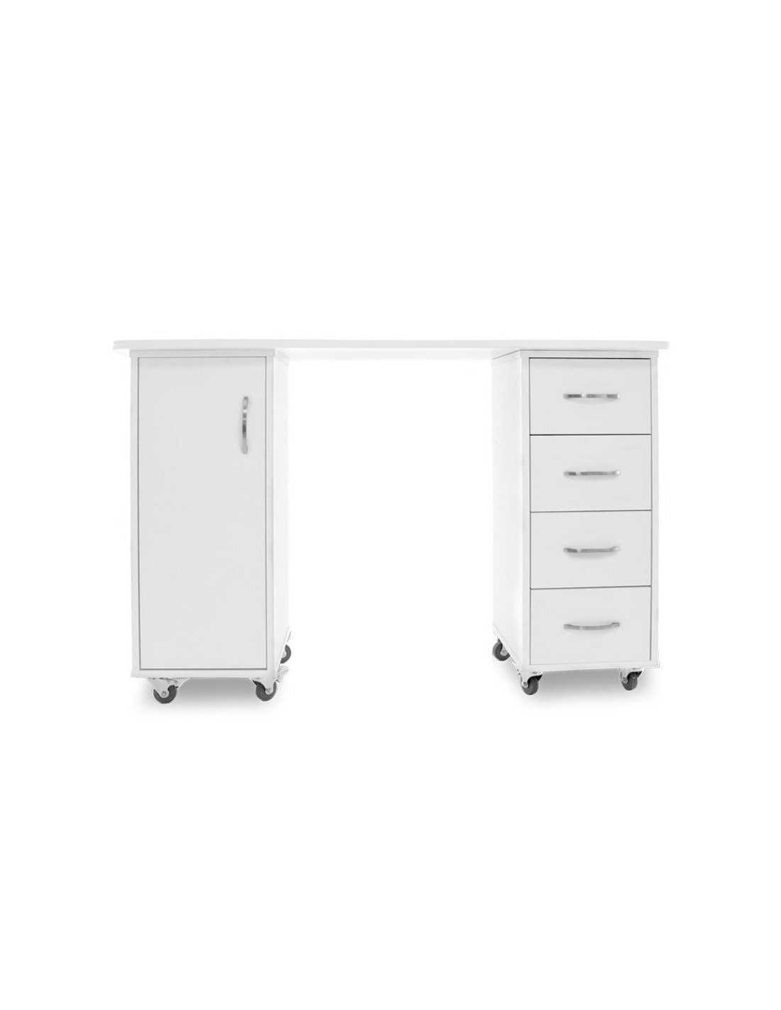 Manicure Tables 115630 OFFICE 2027 BP WHITE TWO CABINETS