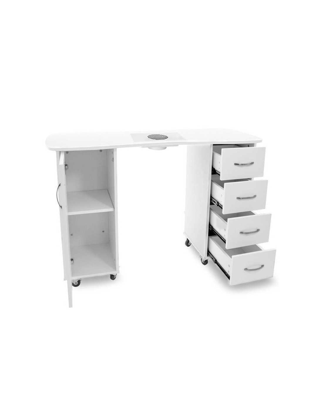 Manicure Tables 115632 DESK 2027 ZP WHITE TWO CABINETS