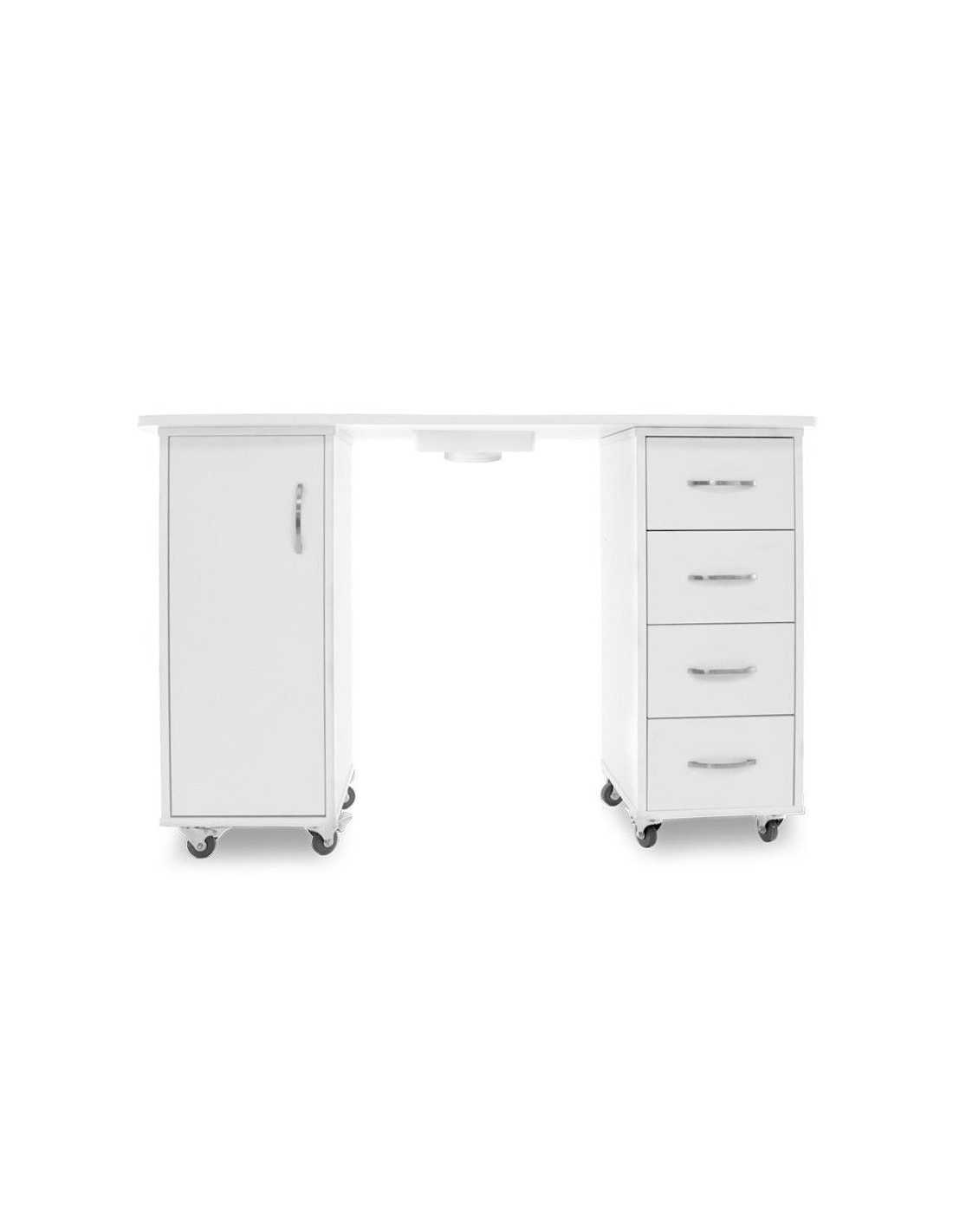Manicure Tables 115632 DESK 2027 ZP WHITE TWO CABINETS