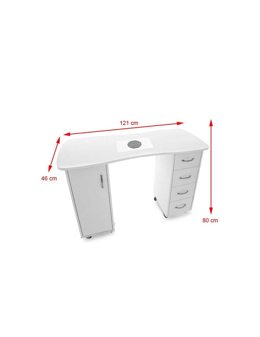 Manicure Tables 115632 DESK 2027 ZP WHITE TWO CABINETS