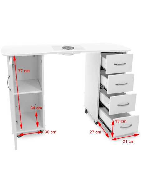 Tables Manucures  115632 BUREAU 2027 ZP BLANC DEUX ARMOIRES