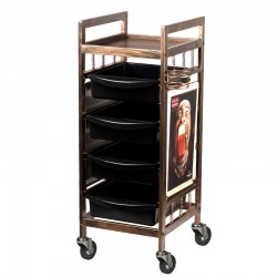 Coloring and storage hairdressing trolley-123793 