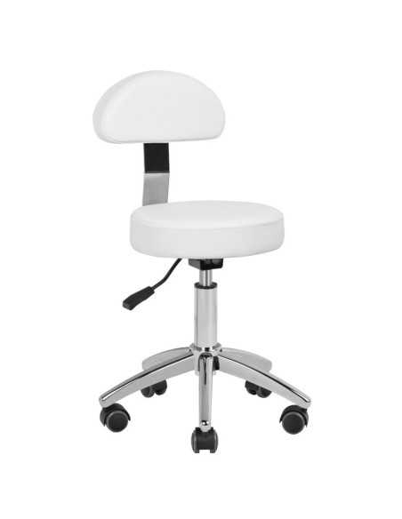 Tabouret à roulettes 304P BLANC