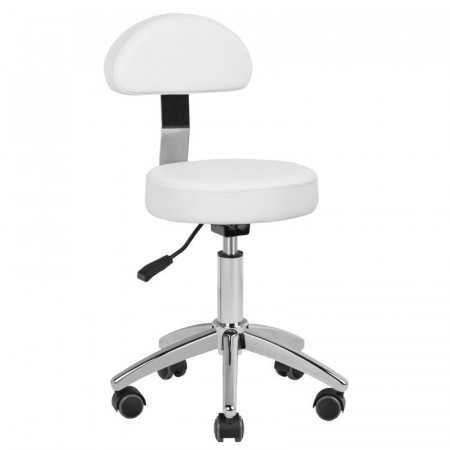 Tabouret à roulettes 304p blanc