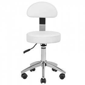 Tabouret à roulettes 304p blanc