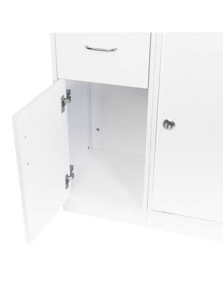 Balcão de recepção de banco Jonak com vitrine