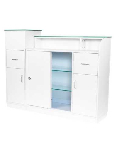 Mostrador de oficina de recepción Jonak con vitrina 