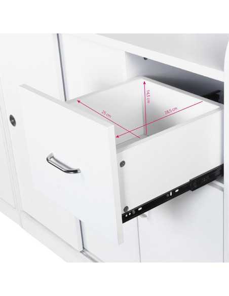 Balcão de recepção de banco Jonak com vitrine