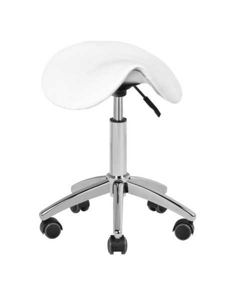 Taburete con ruedas am-302 blanco