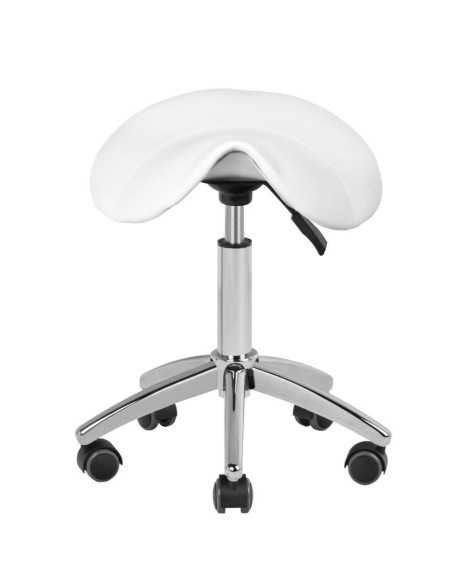 Taburete con ruedas am-302 blanco