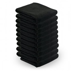 Microfiber towel 73x40cm 10pcs black 