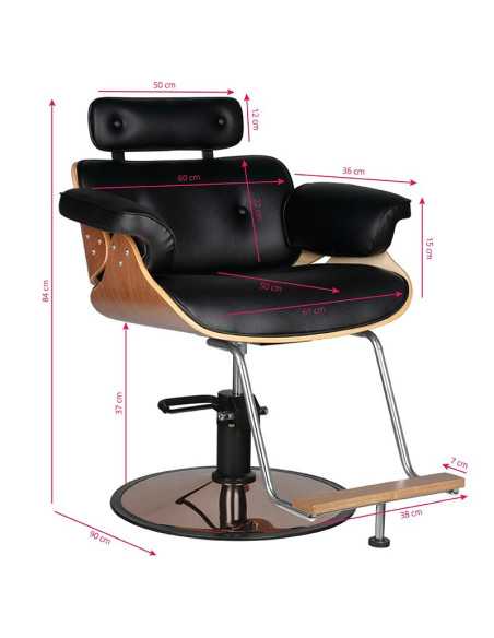 Fauteuil de coiffure florence noyer noir 