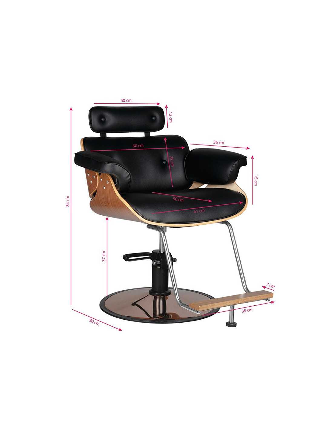 Florence black walnut hairdressing chair {attributes}