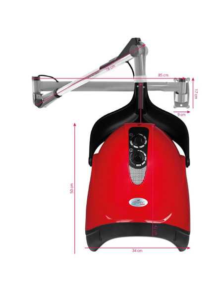 Hair dryer helmet on arm dx-w red 