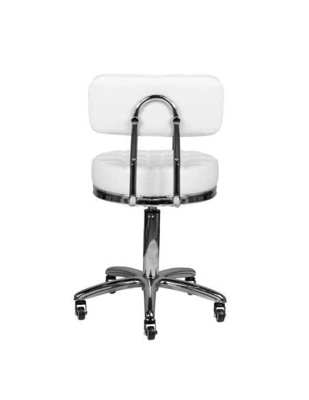 Tabouret à roulettes am-877 blanc