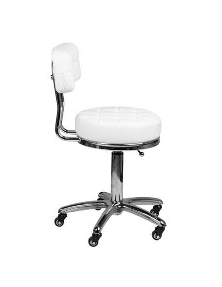 Tabouret à roulettes AM-877 BLANC