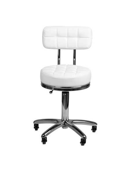 Tabouret à roulettes AM-877 BLANC