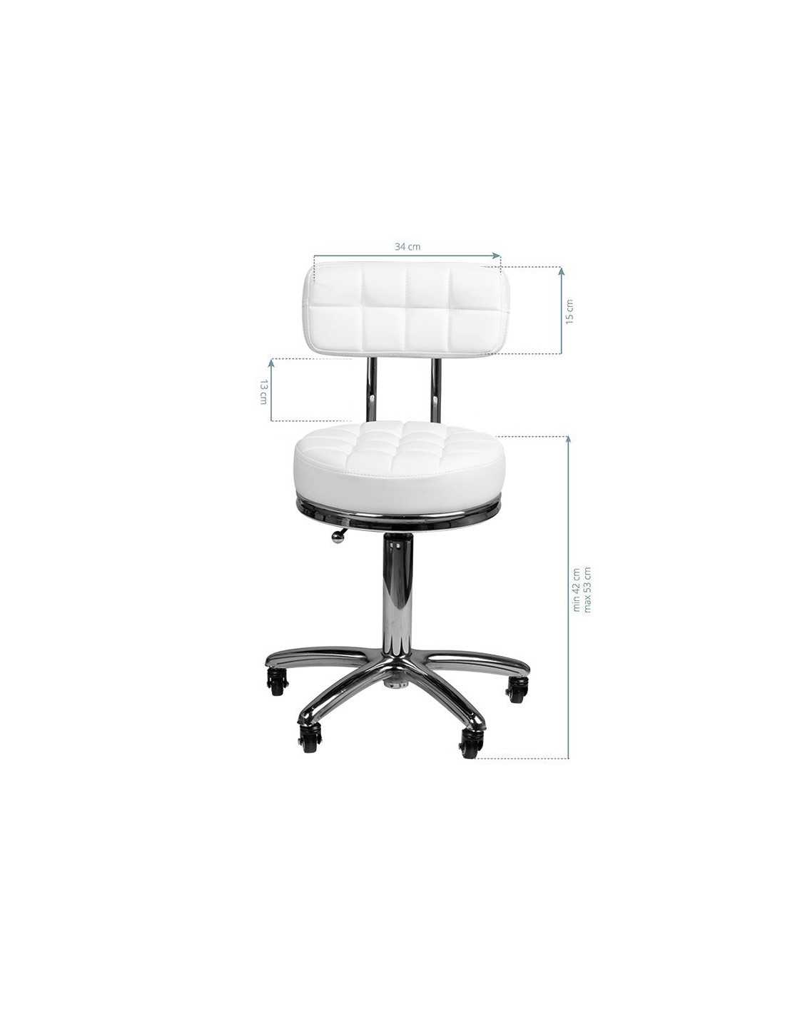 AM-877 WHITE Rolling Stool