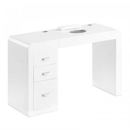 Mesa de manicura Giulia con aspirador blanco