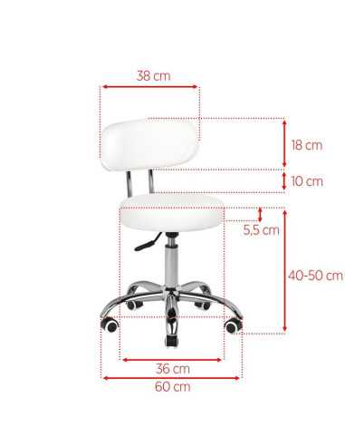 Tabouret à roulettesA-007 BLANC