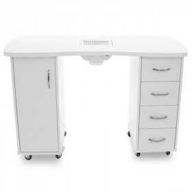 Tables Manucures  106681 Table Manucure Valentina blanc avec aspirateur