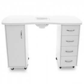 Tables Manucures 106681 Table Manucure Valentina blanc avec aspirateur