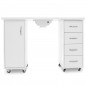 White valentina manicure table with vacuum cleaner