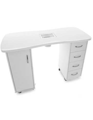 Manicure Tables 106681 Valentina Manicure Table White with Vacuum Cleaner
