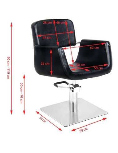 Helsinki black hairdressing chair {attributes}