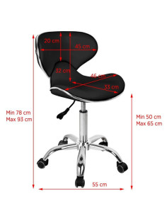 Hocker auf rollen q-4599 schwarz