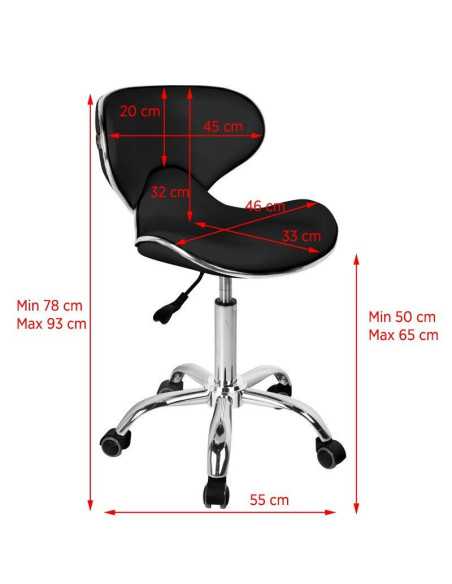 Stool on wheels q-4599 black