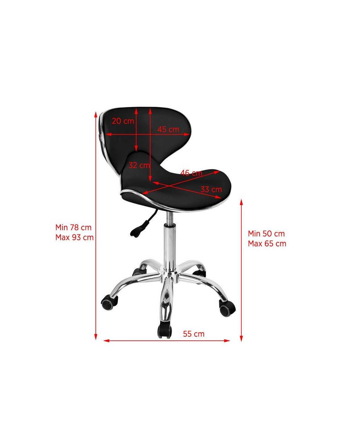 Tabouret à roulettes Q-4599 NOIR